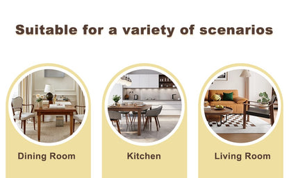 Light Gray PU Dining Chairs with Metal Legs for Kitchen Seating