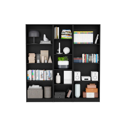 Durant 3 Piece Home Bookcase Set - Gray & White, 67" Wide with 13 Shelves