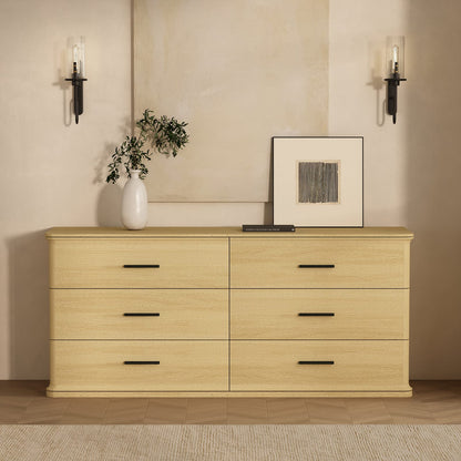 Dresser in Natural Oak - 60" Dresser with Six Drawers