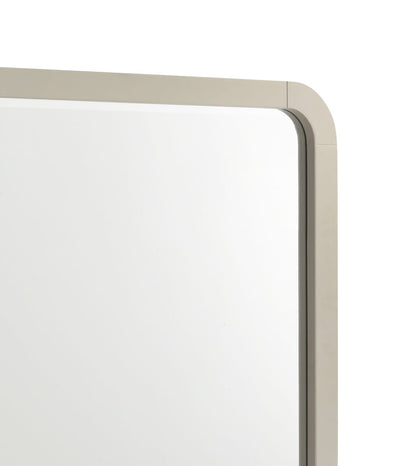 Beige Wood Frame Mirror - Bedroom Vanity Mirror