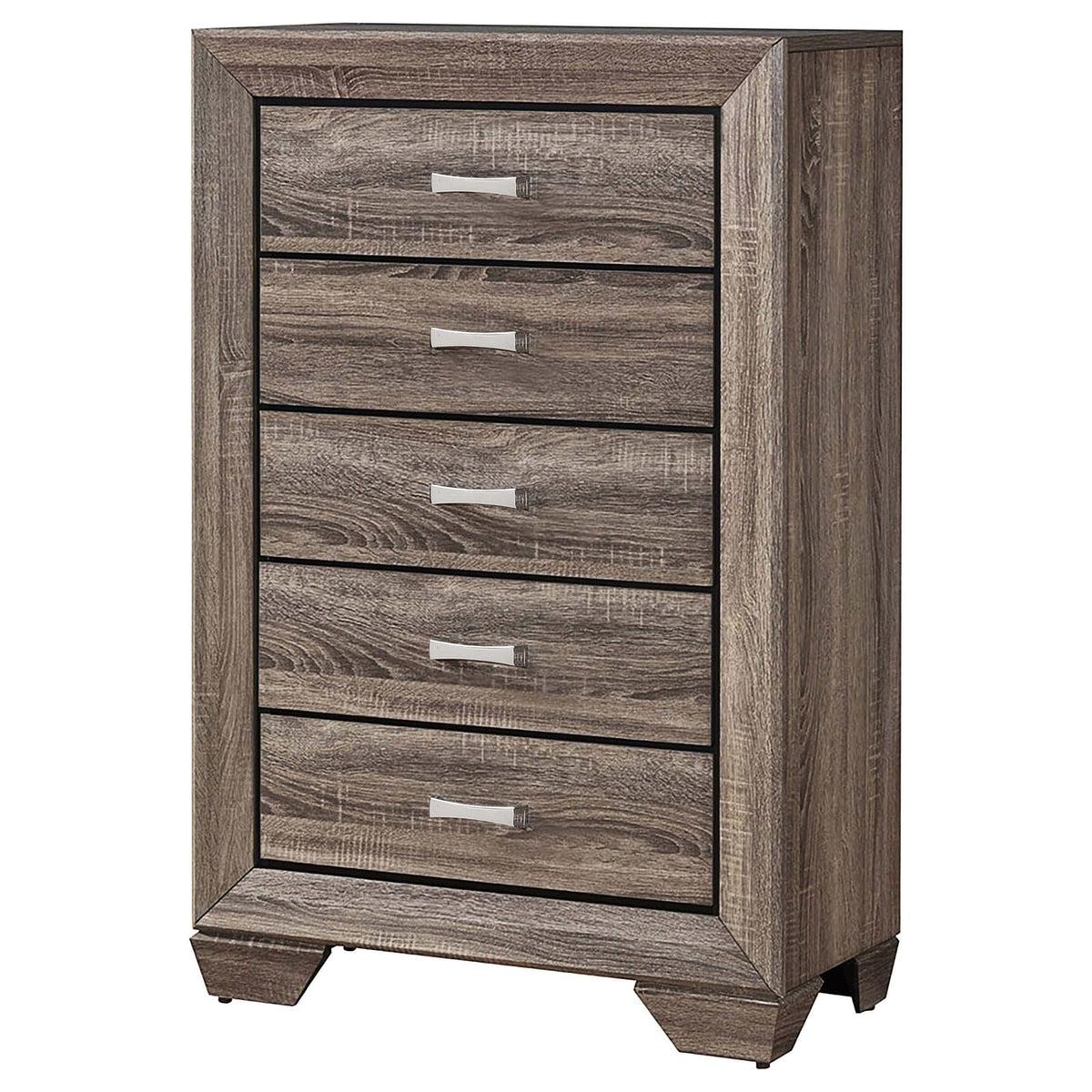 Harrison Washed Taupe 5-drawer Bedroom Chest - Taupe Engineered Wood Dresser