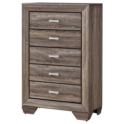 Harrison Washed Taupe 5-drawer Bedroom Chest - Taupe Engineered Wood Dresser