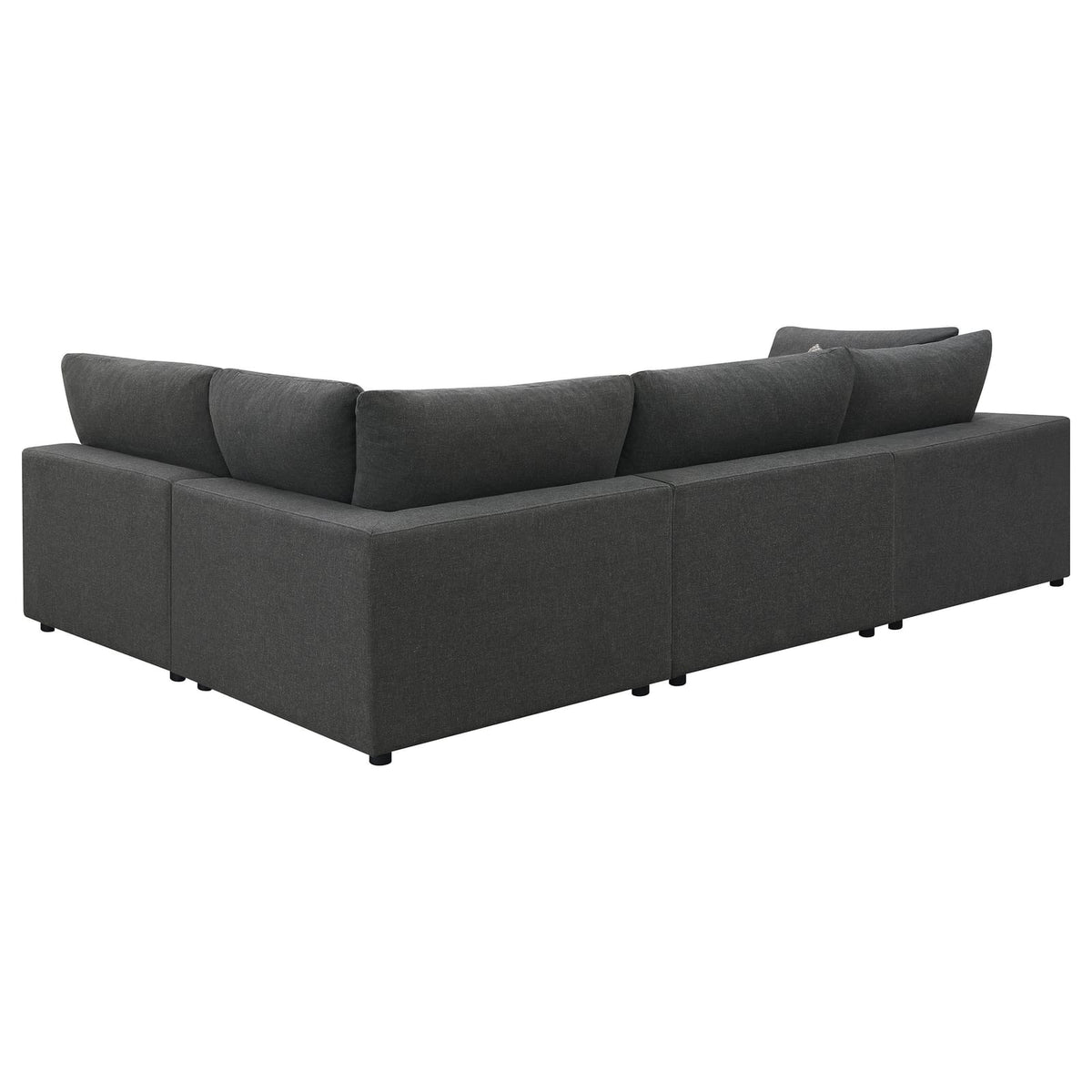 Charcoal Upholstered 4 Seat Sectional Sofa for Living Room