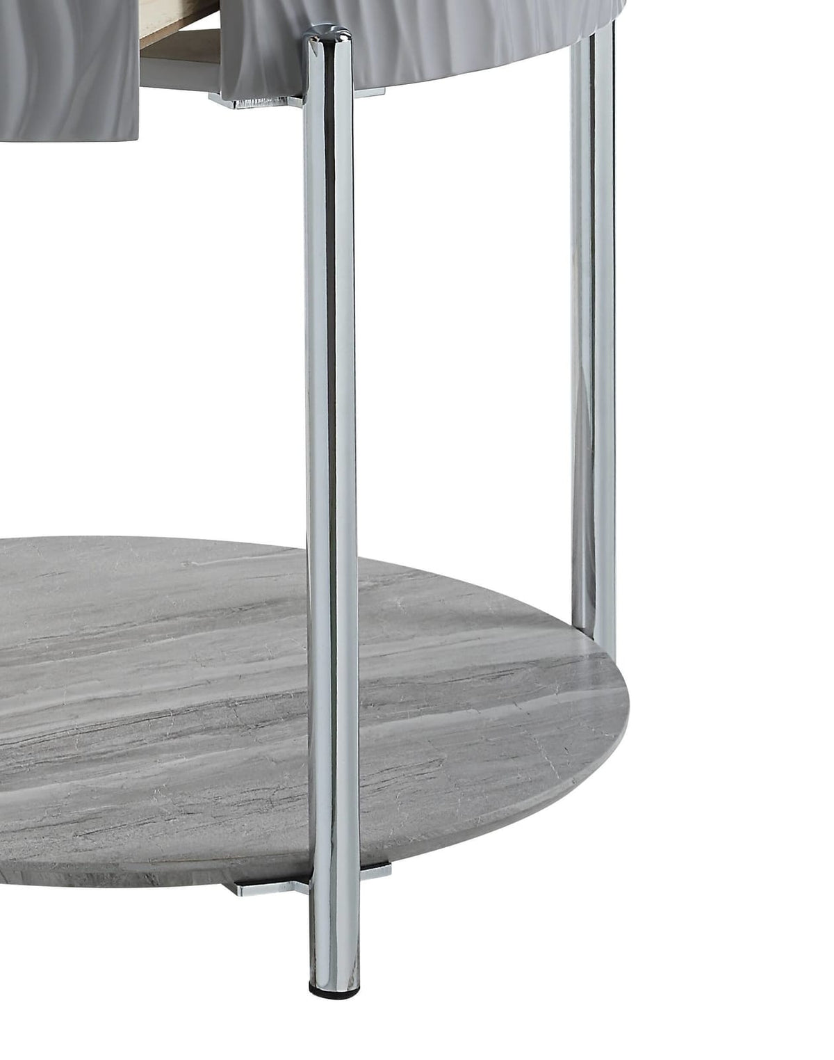 Gray End Table with Storage Drawer - 16x47 Inches for Living Room