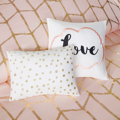 Full Blush Gold Metallic Comforter Set