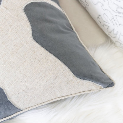 Gray Velvet Reindeer Accent Pillow 20x20 with Insert Set