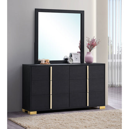 Black 6-Drawer Dresser Bedroom Storage