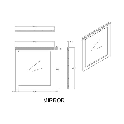 Farmhouse Beige Brown MDF Mirror for Dresser Renovation