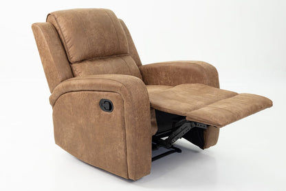 Chestnut PU Leather Recliner - Comfortable & Modern