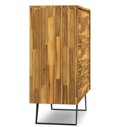 39" Wide Acacia Wood Storage Cabinet - Light Brown for Living Room