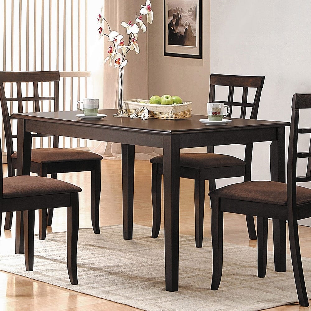 Espresso Rectangular Dining Table for Kitchen and Dining Room, 4 Seat Wood