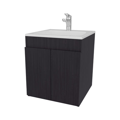 Wenge Bathroom Vanity with Two Doors - Modern Storage