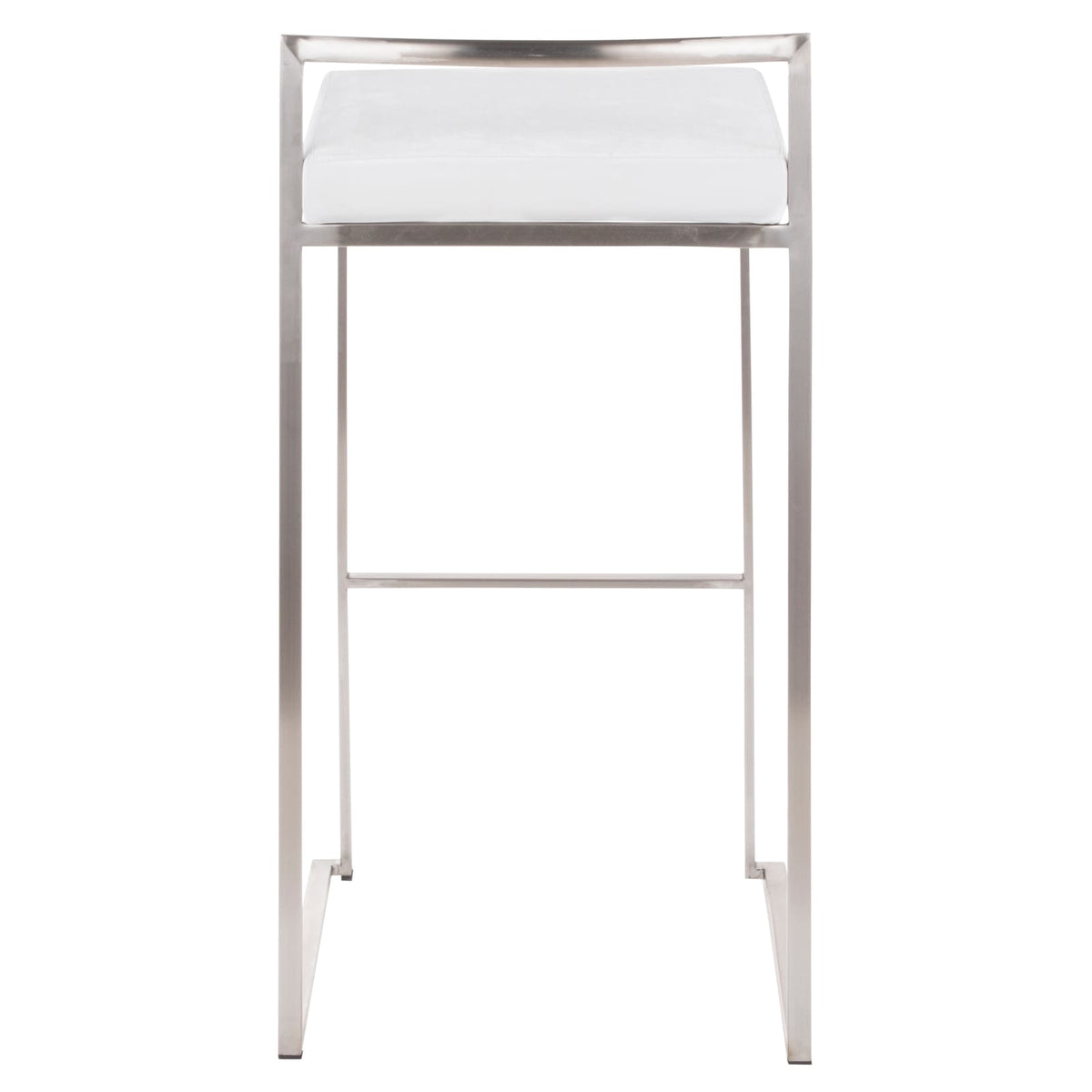 White Velvet Stackable Barstools - Set of 2