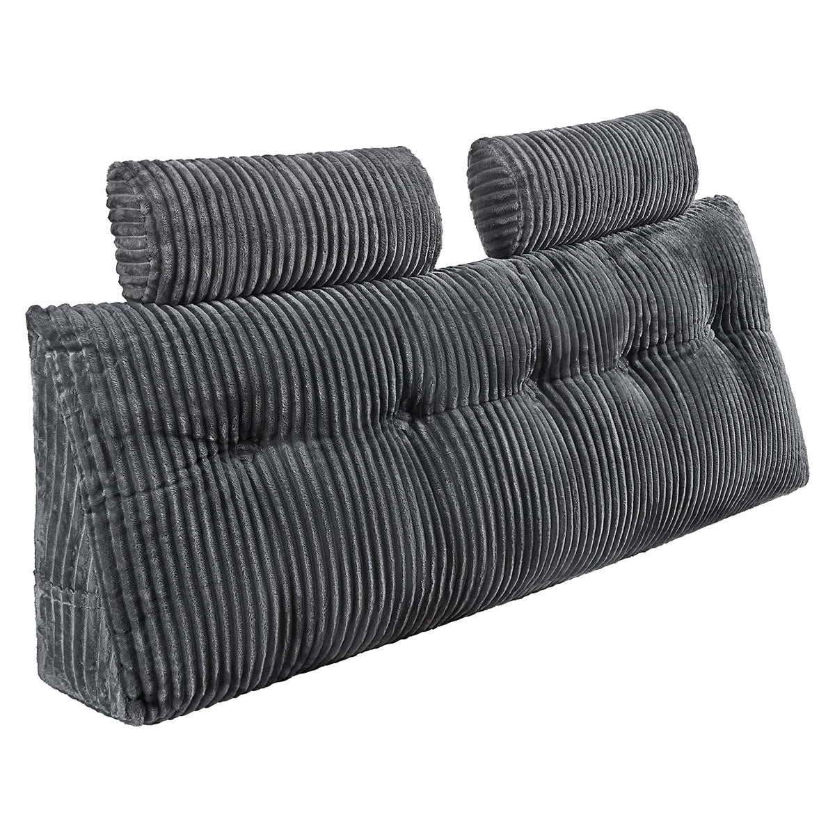 Queen Size Wedge Pillow - Gray with Storage Pockets