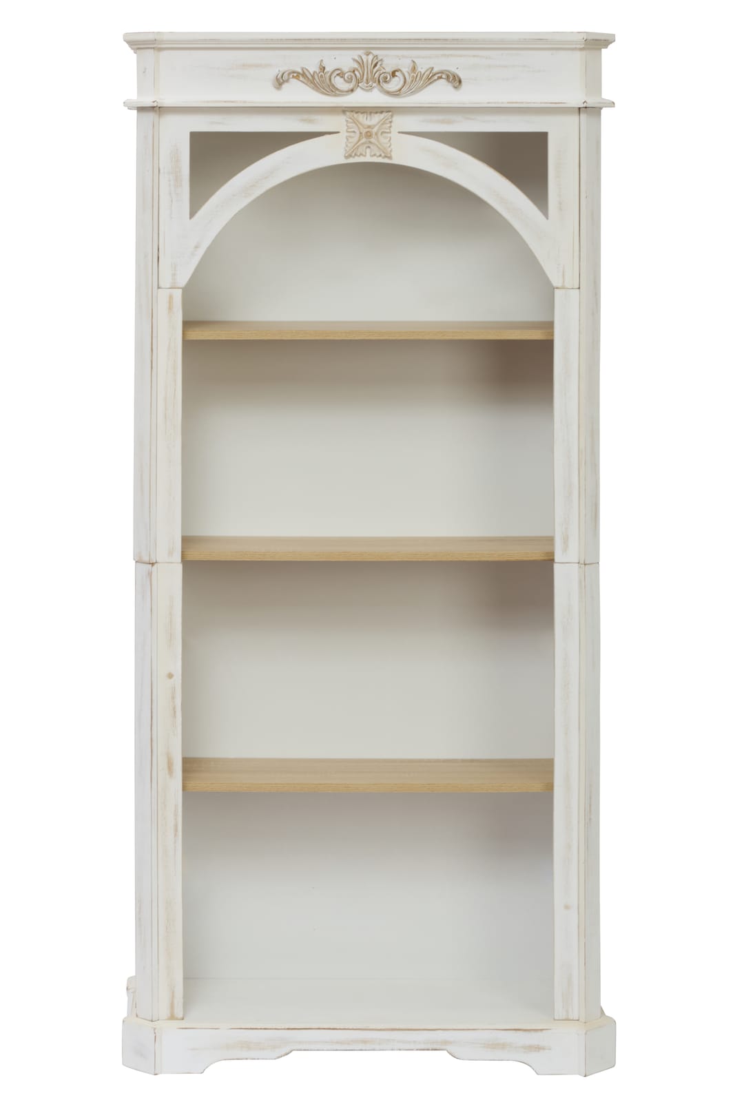 White Vintage 4 Tier Bookshelf - 65 Inch Tall Storage