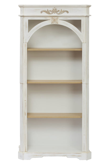 White Vintage 4 Tier Bookshelf - 65 Inch Tall Storage