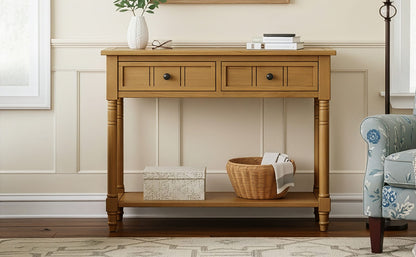 TREXM Daisy Series Console Table - Natural Solid Wood