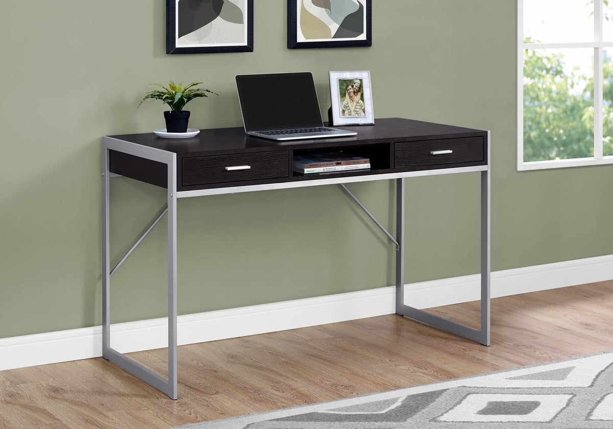 Espresso MDF Computer Desk with Storage Drawers - 48" L