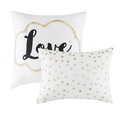 Twin/Twin XL Polyester Comforter Set - Ivory Geometric Print