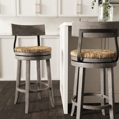 31" Wood Bar Stool - Gray Reclaimed Frame