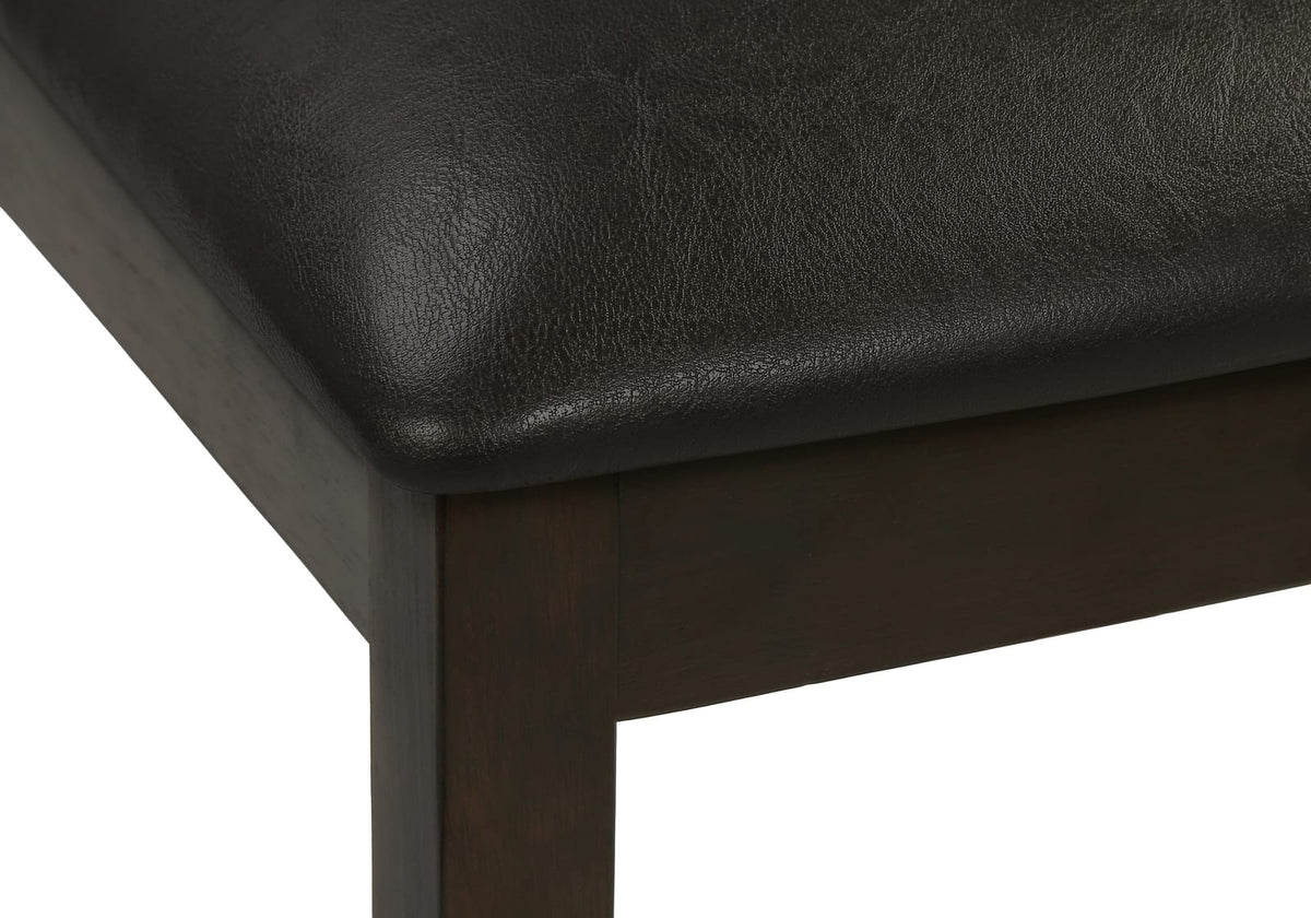 Espresso Faux Leather Dining Chairs - Set of 2 for Living Room