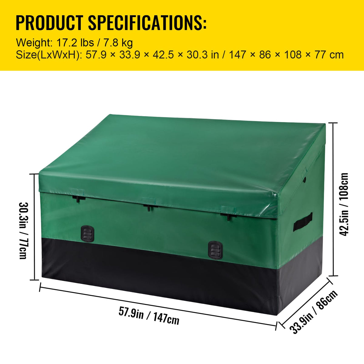 230 Gallon Outdoor Deck Storage Box Black Green PE