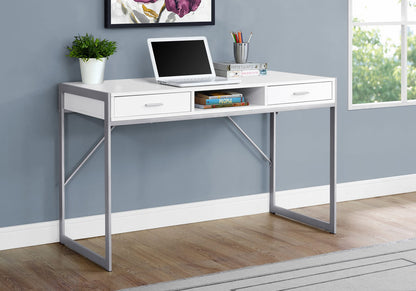 Computer Desk, White MDF Storage Drawers - 48" Workstation