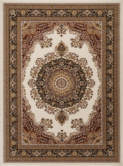 Ivory Multi Medallion Traditional Area Rug - 36" x 24"
