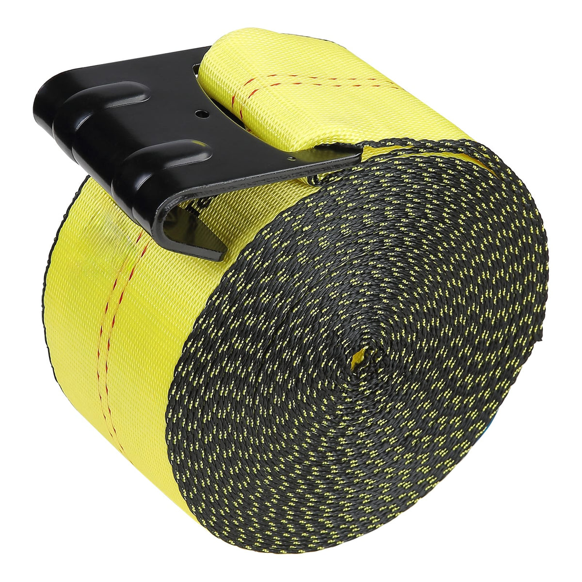 Winch Straps 4" x 30' - 6000 lb Load, Flat Hook Tie Downs Yellow (4 Pack)