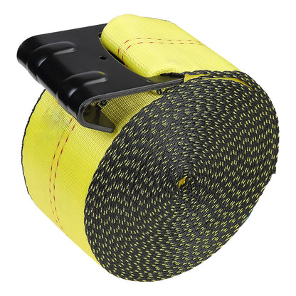 Winch Straps 4" x 30' - 6000 lb Load, Flat Hook Tie Downs Yellow (4 Pack)