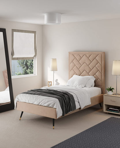 Natural Eucalyptus Twin Bedframe with Headboard