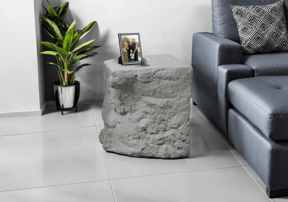 Grey Magnesium Oxide Accent Table for Poolside or Garden Use