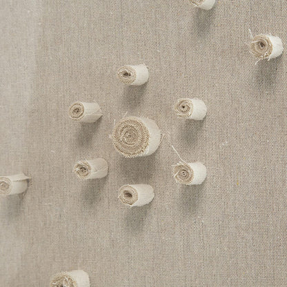 Beige Linen Shadowbox Wall Art in Acrylic for Bedroom Decor