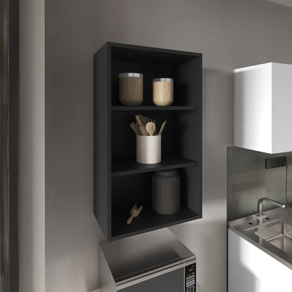 Black Kitchen Wall Cabinet - 36 Inch Storage for Living Room