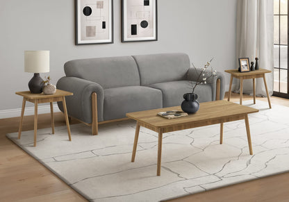 3 Piece Walnut Coffee Table Set - Modern Accent Table for Living Room