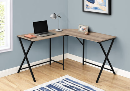L Shape Computer Desk - 55" Taupe MDF Office Desk for Home Office