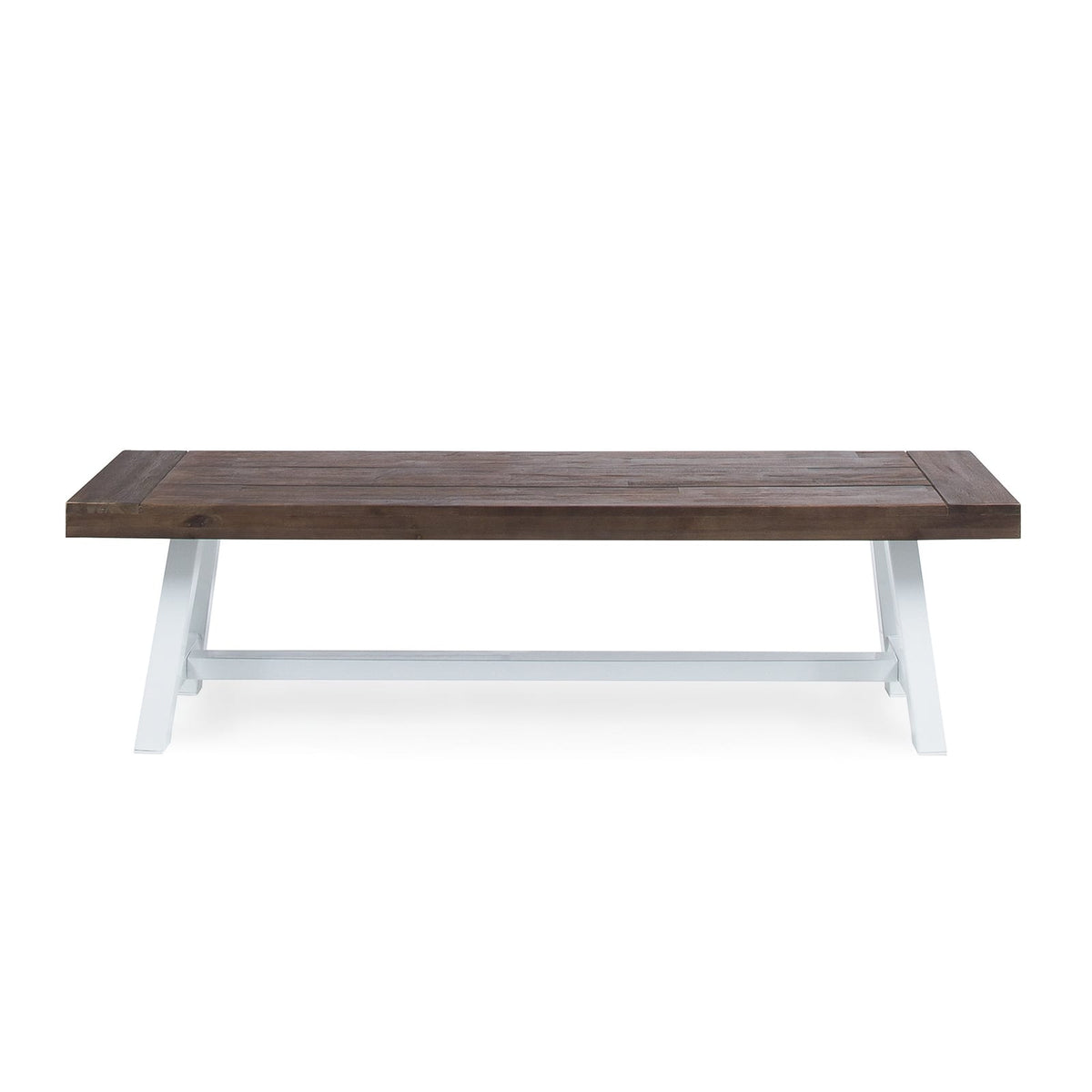 Acacia Wood Dining Bench - Brown White for Bedroom
