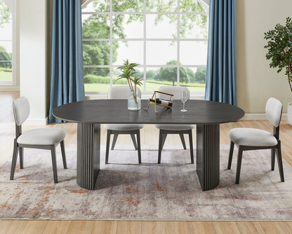 Gray Oak Dining Table Set Seats 6 for Kitchen Dining Rooms