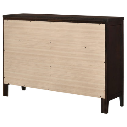 Cappuccino Wood Dresser - 6 Drawers Bedroom