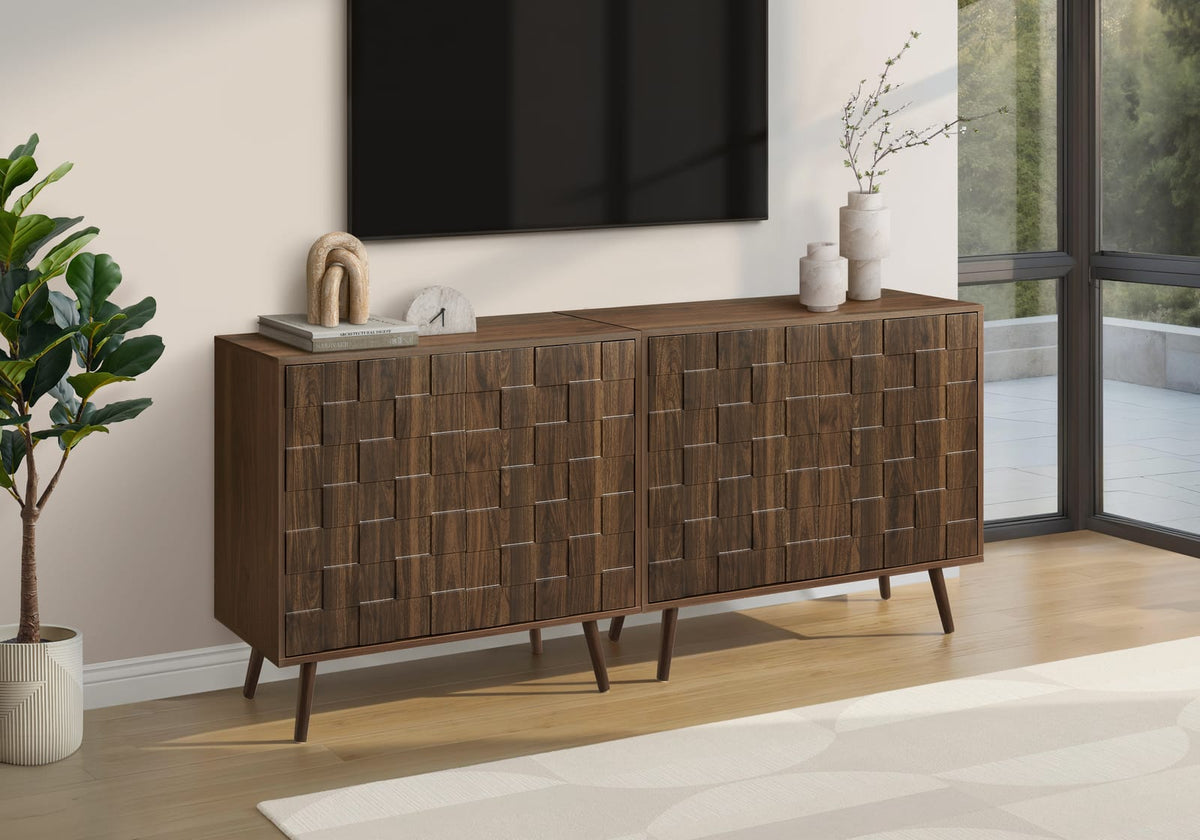 Dark Walnut Accent Chest Sideboard, 35.5" Wide Storage Cabinet for Living Room