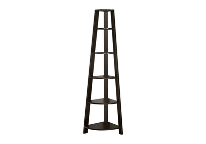 Espresso Corner Bookshelf - 71" Tall Display Unit