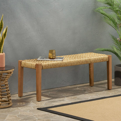 Teak Acacia Wood Patio Bench - 43.25" Wide