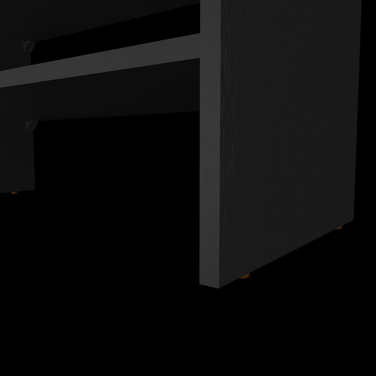 Black Melamine Shoe Rack - 2 Shelves, Compact Storage for Bedroom