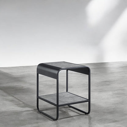 Black & Grey End Table with Storage - 18" x 16" for Living Room
