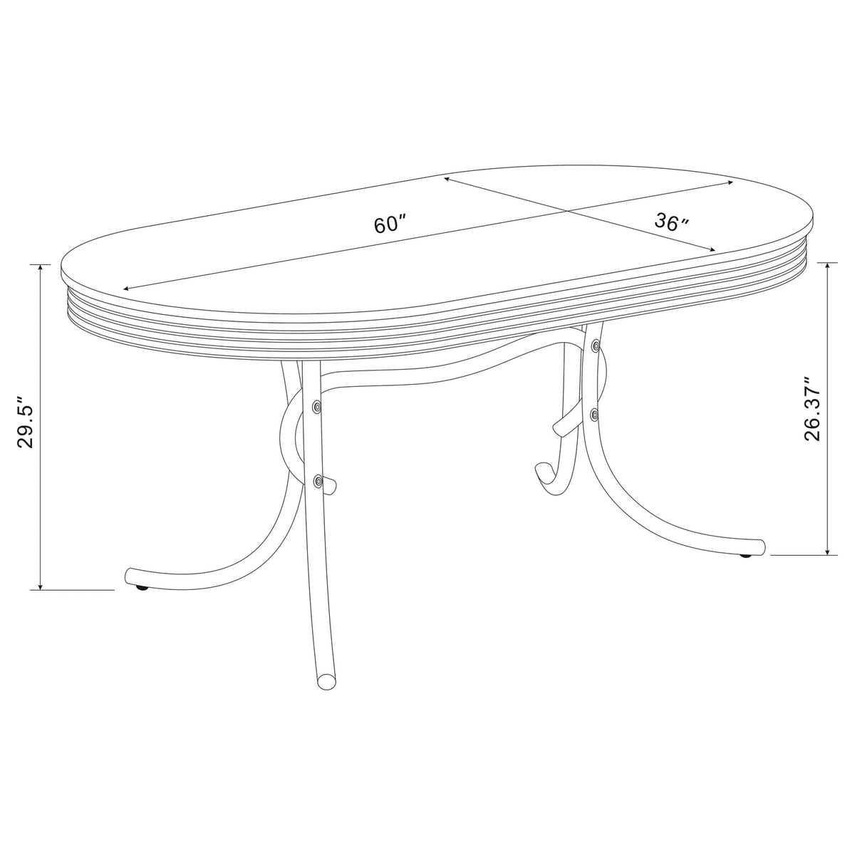 White and Chrome Oval Dining Table - Modern Style