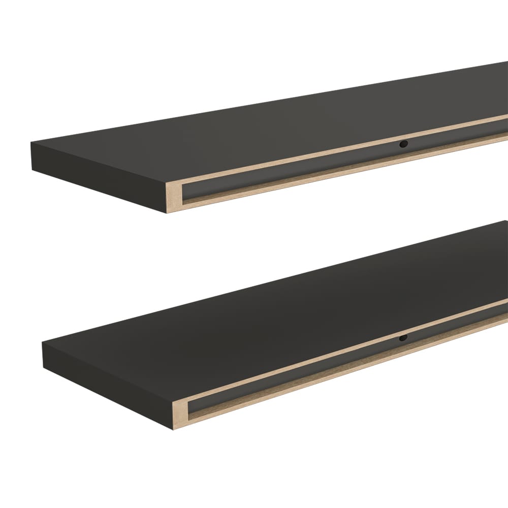 Floating Shelf Lyle - Matte Gray Display Shelves, Living Room Storage
