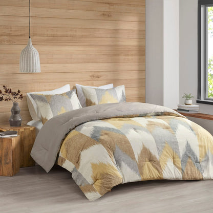 King Size Yellow Polyester Comforter Set