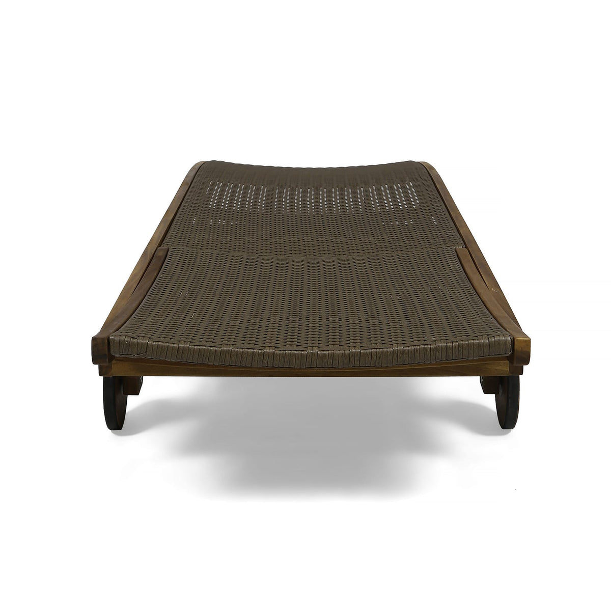 Brown Acacia Wood Chaise Lounge Set - 2 Piece Outdoor Patio Seating