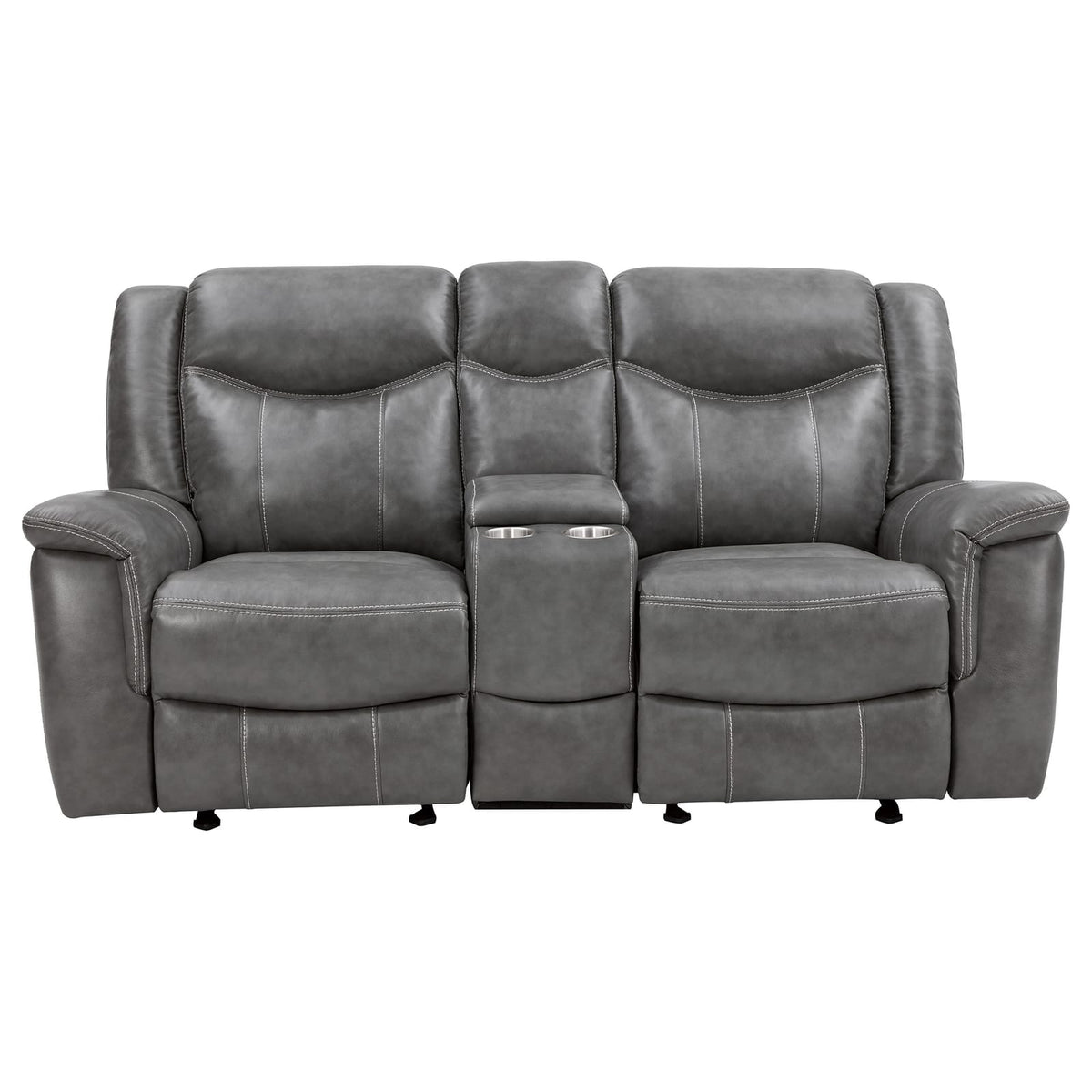 Carmen Cool Grey Motion Loveseat with Storage - Comfortable & Stylish