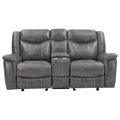Carmen Cool Grey Motion Loveseat with Storage - Comfortable & Stylish